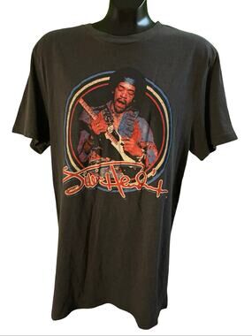 Jimi Hendrix 1969 Tour Graphic Band Tee M Black Official Merch NWT Vintage Wash